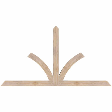 Ekena Millwork Richland Smooth Timber Gable Bracket, Douglas Fir, 72"W x 39"H x 3 1/2"D x 3 1/2"F, 13/12 Pitch GBW072X39X0404RIC00SDF